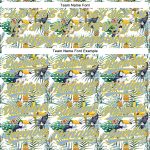 Custom Name Number Animal Toucan Tropical Hawaii Palm Leaves 3D Pattern Authentic Baseball Jersey - Personalized White Blue Yellow Design