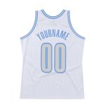 Custom Name and Number Throwback Basketball Jersey - Personalized Light Gray and Light Blue Team Jersey Personalized White