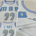 Custom Name and Number Throwback Basketball Jersey - Personalized Light Gray and Light Blue Team Jersey Personalized White