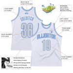 Custom Name and Number Throwback Basketball Jersey - Personalized Light Gray and Light Blue Team Jersey Personalized White