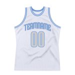 Custom Name and Number Throwback Basketball Jersey - Personalized Light Gray and Light Blue Team Jersey Personalized White