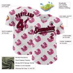 Custom Tropical Anthurium Flower Baseball Jersey with Name and Number, Personalized 3D Maroon-Black Design, Authentic Team Wear