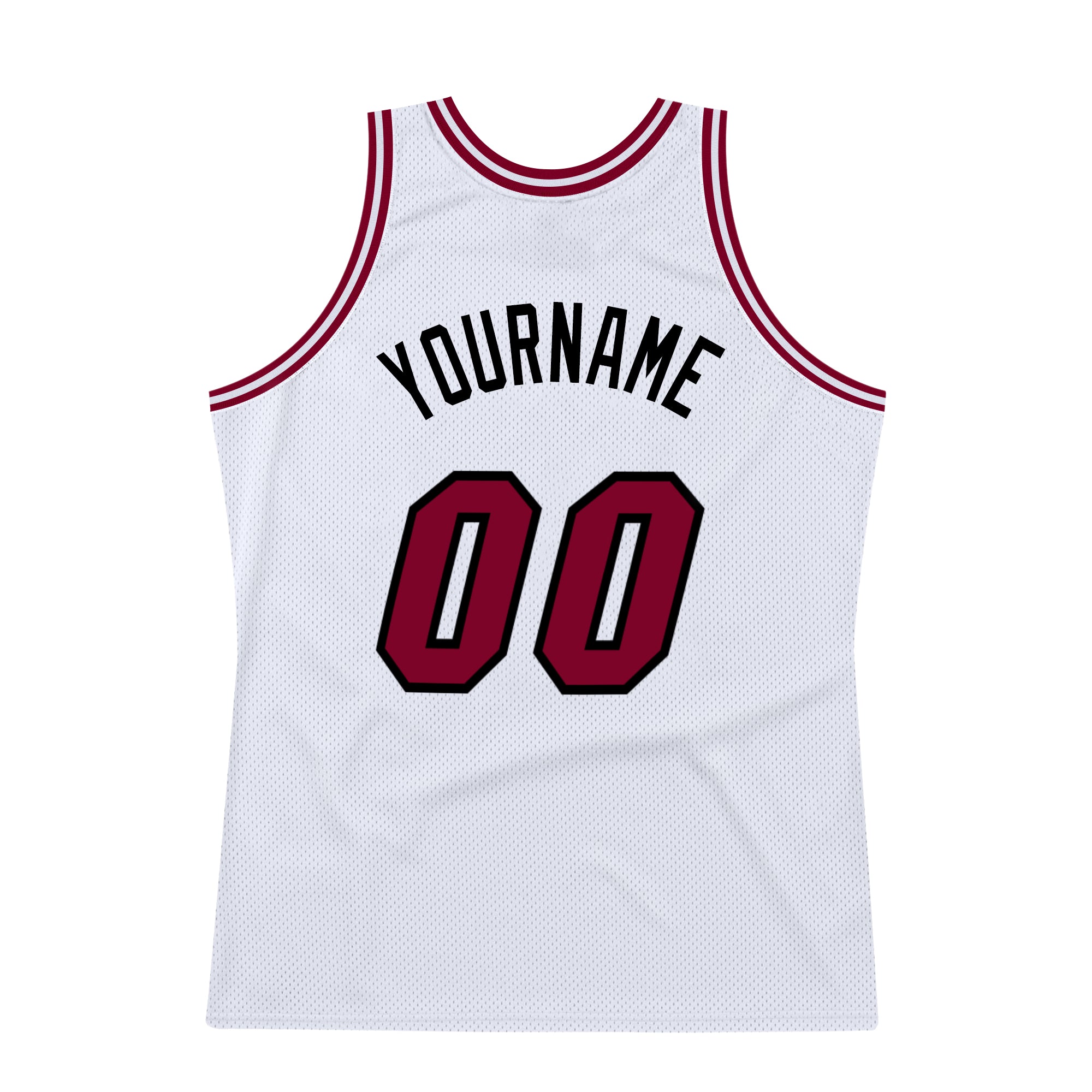 Personalized White Maroon-Black Authentic Throwback Basketball Jersey Team Custom Name and Number Custom Name and Number Personalized Basketball Jersey - Authentic White Maroon-Black Throwback Design Personalized White - Image 6