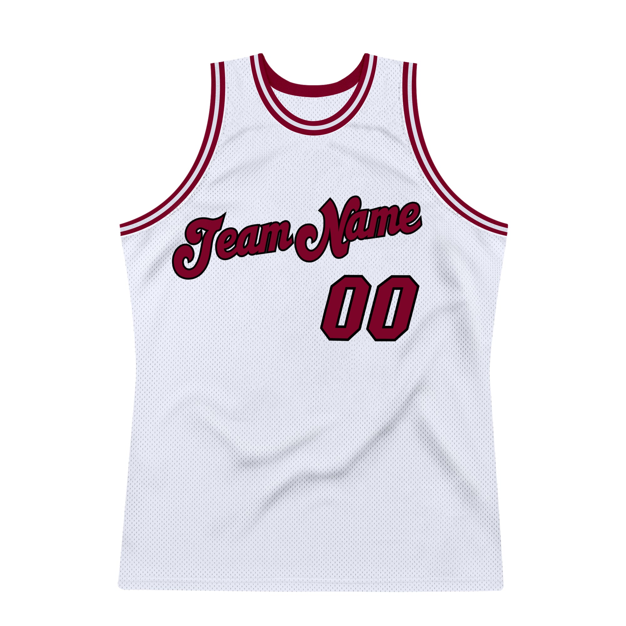 Personalized White Maroon-Black Authentic Throwback Basketball Jersey Team Custom Name and Number Custom Name and Number Personalized Basketball Jersey - Authentic White Maroon-Black Throwback Design Personalized White - Image 7