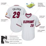 Custom Baseball Jersey Shirt with Personalized Name and Number, Authentic Maroon-Black Throwback Rib-Knit Design Personalized