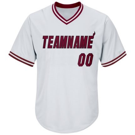 Custom Baseball Jersey Shirt with Personalized Name and Number, Authentic Maroon-Black Throwback Rib-Knit Design Personalized
