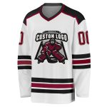 Custom Team Hockey Jersey Personalized with Name and Number - White Maroon Cream-Black Personalized White Maroon Cream-Black