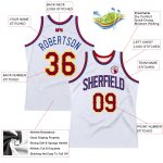 Custom Team Basketball Jersey with Personalized Name and Number - White Maroon-Royal Authentic Throwback Style Personalized