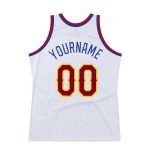Custom Team Basketball Jersey with Personalized Name and Number - White Maroon-Royal Authentic Throwback Style Personalized