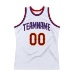 Custom Team Basketball Jersey with Personalized Name and Number - White Maroon-Royal Authentic Throwback Style Personalized