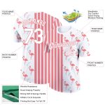 Custom Name Number Flamingo Performance T-Shirt, Personalized Medium White 3D Pattern Design Animal Tee Personalized White