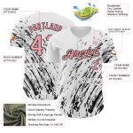 Custom Personalized 3D Pattern Pink Black Abstract Splash Baseball Jersey with Name and Number - Medium White Team Apparel