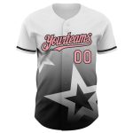Custom Name Number Baseball Jersey Unique Twinkle Star Gradient Design Pink Black 3D Pattern White Medium Size Personalized