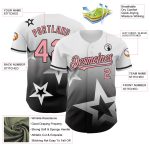 Custom Name Number Baseball Jersey Unique Twinkle Star Gradient Design Pink Black 3D Pattern White Medium Size Personalized