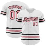 Custom Name and Number Authentic Baseball Jersey - Personalized Pink Black Medium White Team Jersey Personalized White Medium