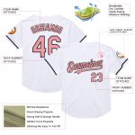 Custom Name Number Baseball Jersey for Team - Personalized Medium White Pink-Black Authentic Throwback Mesh Personalized