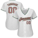 Custom Authentic Baseball Jersey - Personalized Medium White with Pink-Green, Custom Name & Number Personalized White Medium
