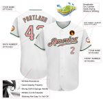 Custom Authentic Baseball Jersey - Personalized Medium White with Pink-Green, Custom Name & Number Personalized White Medium