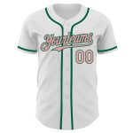 Custom Name Number Personalized Baseball Jersey White Medium Pink-Kelly Green Personalized White Medium Pink-Kelly Green