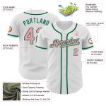Custom Name Number Personalized Baseball Jersey White Medium Pink-Kelly Green Personalized White Medium Pink-Kelly Green