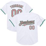 Custom Name and Number Pink Green Mesh Baseball Jersey - Personalized Medium Authentic Throwback Design Personalized White