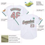Custom Name and Number Pink Green Mesh Baseball Jersey - Personalized Medium Authentic Throwback Design Personalized White