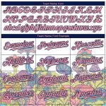 Custom Name and Number Personalized Psychedelic Baseball Jersey with 3D Colorful Flowers and Mushrooms Design in Pink-Navy