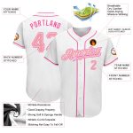 Custom Name & Number Authentic Baseball Jersey - Personalized White Medium Pink-Pink Team Jersey Personalized White Medium
