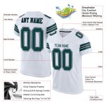 Custom Name and Number Personalized Mesh Football Jersey in White Midnight Green-Black Personalized White Midnight Green-Black