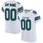 Custom Name and Number Personalized Mesh Football Jersey in White Midnight Green-Black Personalized White Midnight Green-Black