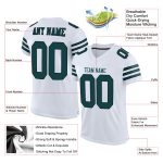 Personalized Midnight Green Black Authentic Football Jersey - Custom White Mesh Jersey Personalized White Midnight Green-Black