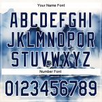 Custom Name and Number Baseball Jersey Abstract Watercolor Mountains 3D Pattern Design in White and Navy Personalized White