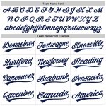 Custom Name Number Authentic Baseball Jersey with 3D Pattern Design in White Navy Curve Lines Personalized White Navy 3D