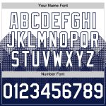 Custom Personalized Baseball Jersey with 3D White Navy Gradient Design, Team Name & Number, Square Shapes Authentic Style