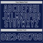 Personalized Twinkle Star 3D Pattern Gradient Baseball Jersey - Custom Name & Number, White Navy Design Personalized White