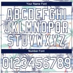 Custom Hawaii Palm Trees Sailboat Performance T-Shirt with Personalized Name and Number - White Navy 3D Pattern Design Personalized