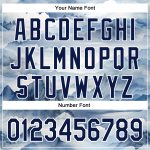 Customizable Mountains Landscape Baseball Jersey with Personalized Name and Number, White Navy 3D Pattern Design Personalized
