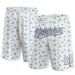 Custom Name Number Basketball Shorts 3D Pattern Fish Ships Personalized White Navy Authentic Personalized White Navy 3D Pattern
