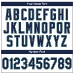 Custom Team Name and Number Performance T-Shirt - Personalized White Navy-Aqua Design Personalized White Navy-Aqua Performance