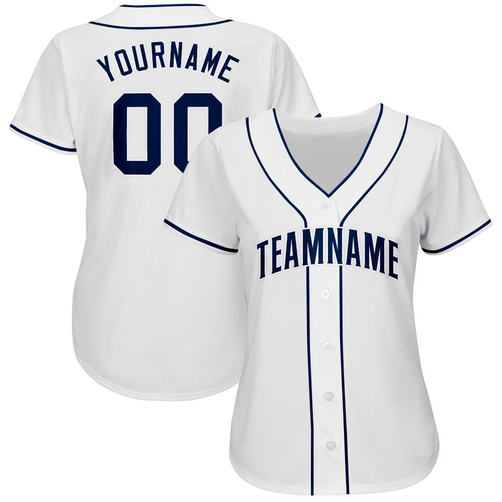 Custom Personalized Navy and White Baseball Jersey for Men and Women Personalized White Navy Baseball Jersey