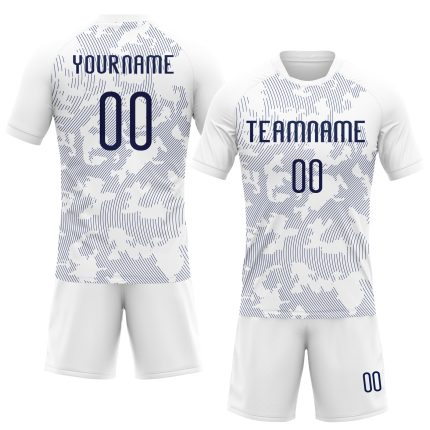 Custom Name Number Volleyball Jersey Personalized White Navy Curve Lines Uniform Personalized White Navy Curve Lines Sublimation