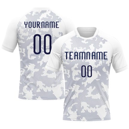 Custom Name Number Volleyball Jersey Personalized White Navy Curve Lines Uniform Personalized White Navy Curve Lines Sublimation