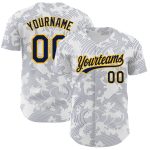 Personalized Navy Gold 3D Pattern Baseball Jersey with Custom Name and Number - Authentic Team Apparel Personalized White