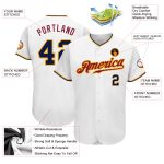 Personalized Authentic Baseball Jersey in White Navy Gold - Custom Team Apparel Personalized White Navy-Gold Authentic Baseball