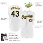 Personalized Baseball Jersey - Authentic Sleeveless Design in White, Navy, and Gold Personalized White Navy-Gold Authentic