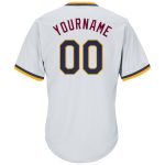 Personalized Navy-Gold Authentic Throwback Rib-Knit Baseball Jersey Shirt - Custom White Jersey for Fans Personalized White