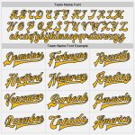 Personalized Navy Gold Two Tone Varsity Letterman Bomber Jacket - Full-Snap Stylish Outerwear Personalized White Navy-Gold