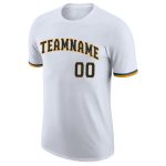 Custom Name and Number Performance T-Shirt for Team - Personalized White Navy-Gold Design Personalized White Navy-Gold Performance