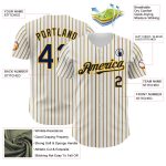 Custom Navy-Gold Baseball Jersey with Personalized Name & Number - White Navy Gold Pinstripe Authentic Team Jersey Personalized