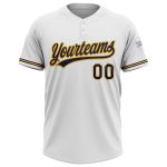 Personalized Navy Gold Softball Jersey Unisex Two-Button Design - Customizable White Personalized White Navy-Gold Two-Button
